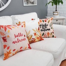 Körfez Kırlent Sonbahar Temalı Kırlent Kılıfı 3'lü Kombin Set