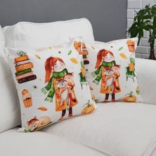 Körfez Kırlent Sonbahar Temalı Kırlent Kılıfı 2li Kombin Set