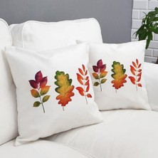 Körfez Kırlent Sonbahar Temalı Kırlent Kılıfı 2li Kombin Set