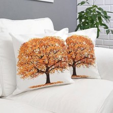 Körfez Kırlent Sonbahar Temalı Kırlent Kılıfı 2li Kombin Set