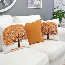 Körfez Kırlent Sonbahar Temalı Kırlent Kılıfı 3'lü Kombin Set