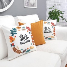 Körfez Kırlent Sonbahar Temalı Kırlent Kılıfı 3'lü Kombin Set