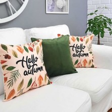 Körfez Kırlent Sonbahar Temalı Kırlent Kılıfı 3'lü Kombin Set