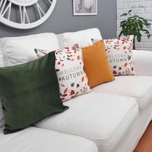 Körfez Kırlent Sonbahar Temalı Kırlent Kılıfı 4'lü Kombin Set