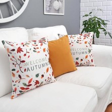 Körfez Kırlent Sonbahar Temalı Kırlent Kılıfı 3'lü Kombin Set