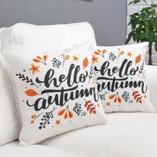 Körfez Kırlent Sonbahar Temalı Kırlent Kılıfı 2li Kombin Set
