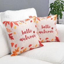 Körfez Kırlent Sonbahar Temalı Kırlent Kılıfı 2li Kombin Set