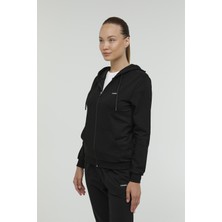 Kinetix W-SN85 Basıc Full Zıp Hoo Siyah Kadın Eşofman Üstü