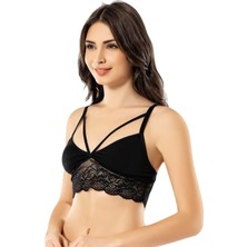 Kota 6342 Ip Askılı Dantelli Bayan Krop Büstyier