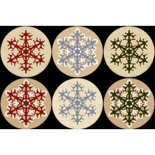 Tellgraf Reklam Hizmetleri Renkli Kar Tanesi Etiketi 4 x 4 cm 24 Adet