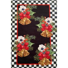 Lilies Atelier Mackenzie Model Yılbaşı Ekose Buketi Siyah 35 x 50 2 Adet Mutfak Havlusu I El Havlusu I Kurulama Bezi