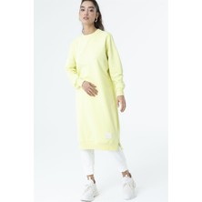 Soul 30645 Bisiklet Yaka 2 Iplik Uzun  Diz Altı Tunik Sarı