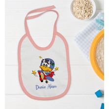 Bk Kids Kişiye Özel Pembe Bebek Mama Önlüğü - Model 186