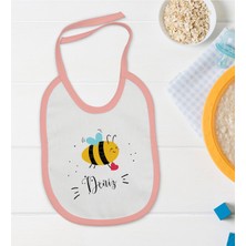 Bk Kids Kişiye Özel Pembe Bebek Mama Önlüğü - Model 165