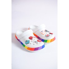 Ozyo Samesa Beyaz Aksesuarlı Clogs Sabo Doktor Hemşire Hastane Eva Yazlık Plaj - Günlük Terlik