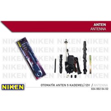 Niken Otomotik Anten Otomobil Bagaj Anteni 5 Kademeli Aparatlı 12VOLT