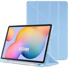 Nezih Case Ipad Air 3 Uyumlu 10.5'' Kalem Bölmeli Tri Folding Smart Standlı Silikon Kılıf Mavi