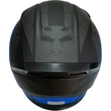 Jekai Jk-21 902 Model Güneş Vizörlü Çenededen Açılır Kask - Siyah-Mavi - Xl