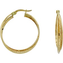 İryum 14 Ayar Altın Burgu Halka Küpe