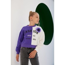 Kız Çocuk Fashion Style Aksesuarlı Renkli SweatShirt