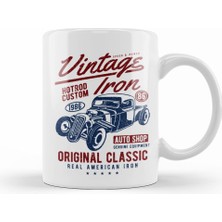Humuts Vintage Iron Custom Hotrod Kupa Bardak Porselen