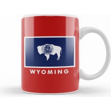 Humuts Wyoming State Flag Kupa Bardak Porselen