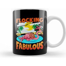 Humuts Cute Flocking Fabulous Flamingo Confidence Pun Kupa Bardak Porselen
