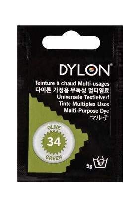 Dylon Elde Boyama - Zeytin Yeşili - Multi Purpose Dye-Olive Green 5.8 Gr. - Kumaş Boyası / Giysi Boyası