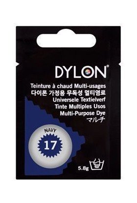 Dylon Elde Boyama -Denizci Mavisi -Multi Purpose Dye- Navy Blue 5.8 Gr. - Kumaş Boyası / Giysi Boyası