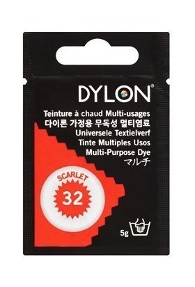 Dylon Elde Boyama -Kırmızı - Multi Purpose Dye-Scarlet 5.8 Gr. - Kumaş Boyası / Giysi Boyası