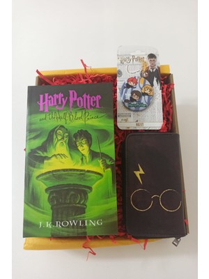 Alanç Harry Potter Kitap Görünümlü Kilitlenebilir Gizli Kasa, Cüzdan, Rozet Hediye Seti