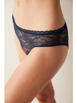 Penti Lacivert Amore Lace Slip Külot