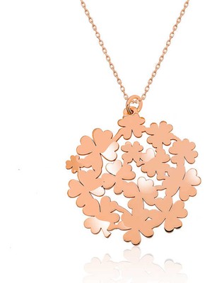 Himarry 925 Ayar Gümüş Yonca Buketi Kadın Gümüş Kolye