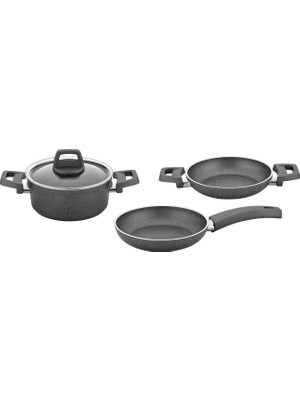 Rubenis Rc 405G Quality 4 Parça Granit Tencere Tava Sahan Seti Granitic Serisi