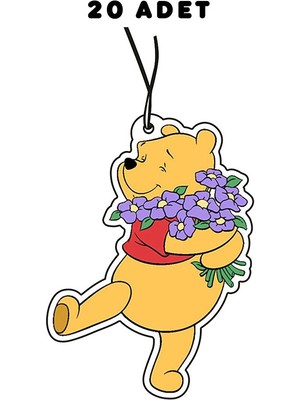 odaburada 20 Adet Winnie The Pooh Tasarımlı Premium Oto Araç Kokusu ve Aksesuarı