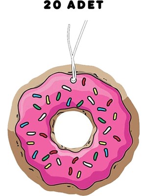 odaburada 20 Adet Donut Tasarımlı Premium Oto Araç Kokusu ve Aksesuarı