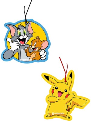 Odaburada 2'li Tom&Jerry ve Pikachu Oto Kokusu Seti Dekoratif Aksesuar ile Şık Tasarım