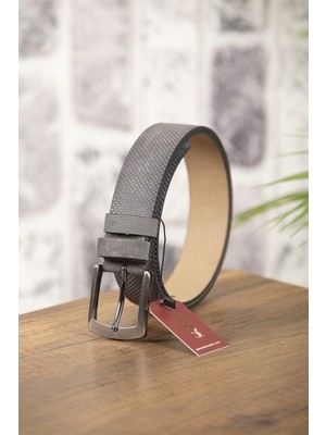 Kasva Deri 4 cm Füme Nubuk Orijinal Deri Kemer