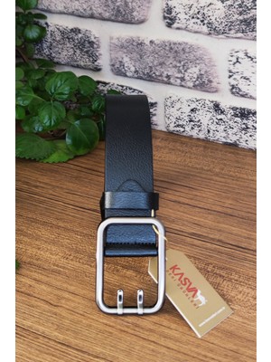 Kasva Deri 4 cm Siyah Orijinal Deri Kemer