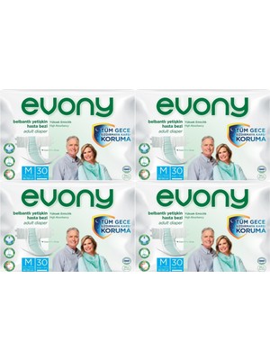 EVONY Hasta Bezi Yetişkin Bel Bantlı Tekstil Yüzey M-Orta Boy 120 Adet (4Pk*30)
