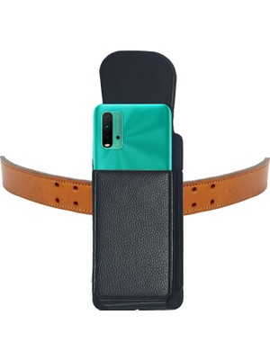 Vizyon Redmi 9t - Redmi 9i Sport- Redmi 10 Kemer Kılıfı Bel Kapaklı Kemere Takılan Kılıf
