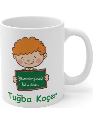 Yüksel 34 Öğretmenler Günü Hediyesi Öğrenci Ismi Baskılı Seramik Kupa Bardak