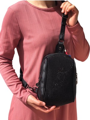 Byhakan NS-1076 Taşlı Kadın Body Bag Çanta Omuz Çanta