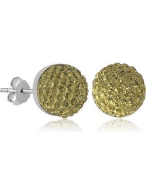 Gumush Gümüş Kristal Çivili Kadın Küpe