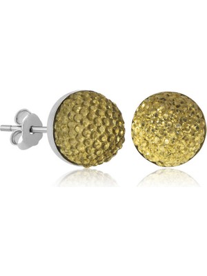 Gumush Gümüş Kristal Çivili Kadın Küpe