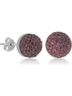 Gumush Gümüş Kristal Çivili Kadın Küpe