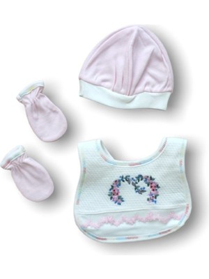 Denizcik Anadolunun Kalbi Nakışlı %100 Cotton Antibakteriyel Kız Bebek 5'li Zıbın Takımı Hastane Çıkışı
