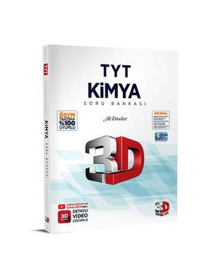 3D Yayınları TYT 2023 Kımya Soru Bankası Mesleki Hazırlık İçin Kapsamlı 288 Sayfa