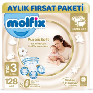 Pure&Soft 3 Beden Midi Aylık Fırsat Paketi 128 Adet
