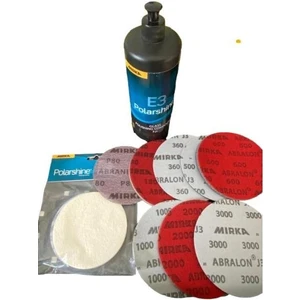 Cam Temizlik Seti Araç Pasta Seti 10'lu Set (Mirka E3 Cam Pasta)